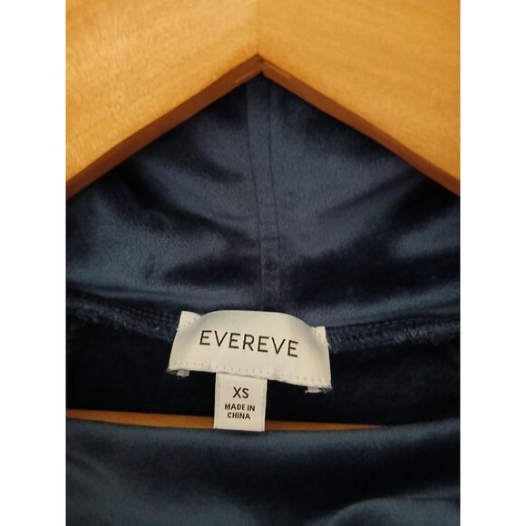 Evereve Milo Velour Funnel Neck Pullover Top Size XS Blue Supersoft Cozy - Picture 5 of 10